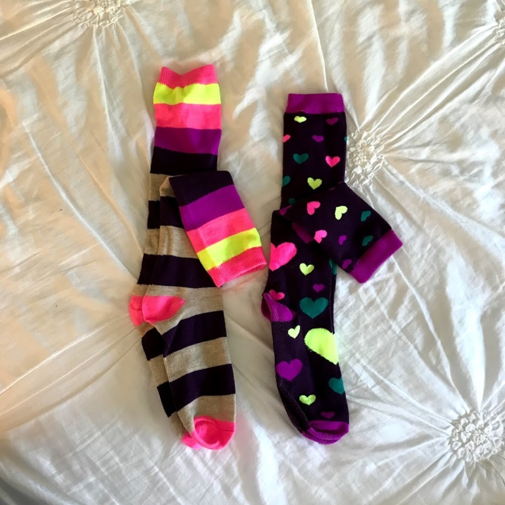 KNEE HIGH TALL SOCKS PINK NEON BUNDLE